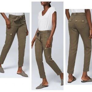 WHBM White House Black Market Green Straight Ankle Cargo Pants Size 16 Casual